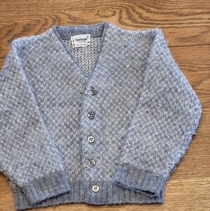 Huntingdon Mills Vintage 60s Gray Acrylic Cardigan 2T Boys